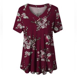 U. Vomade V Neck Floral Tunic Top Sz 3X